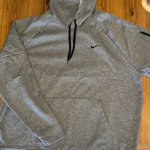 Nike Gray Heather Hoodie with Black Swoosh